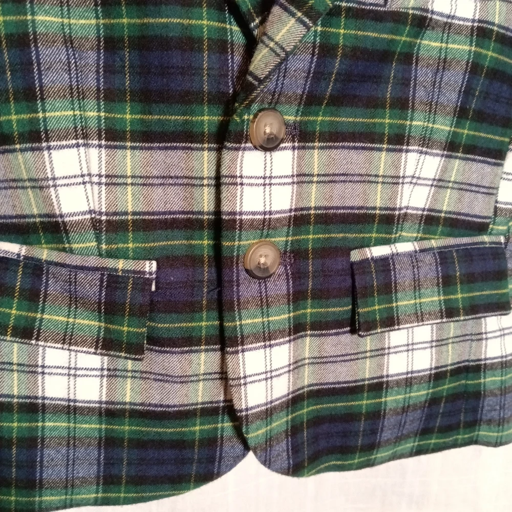 Janie&Jack Flannel Tartan Plaid Blazer Sport Coat Size 12-18M